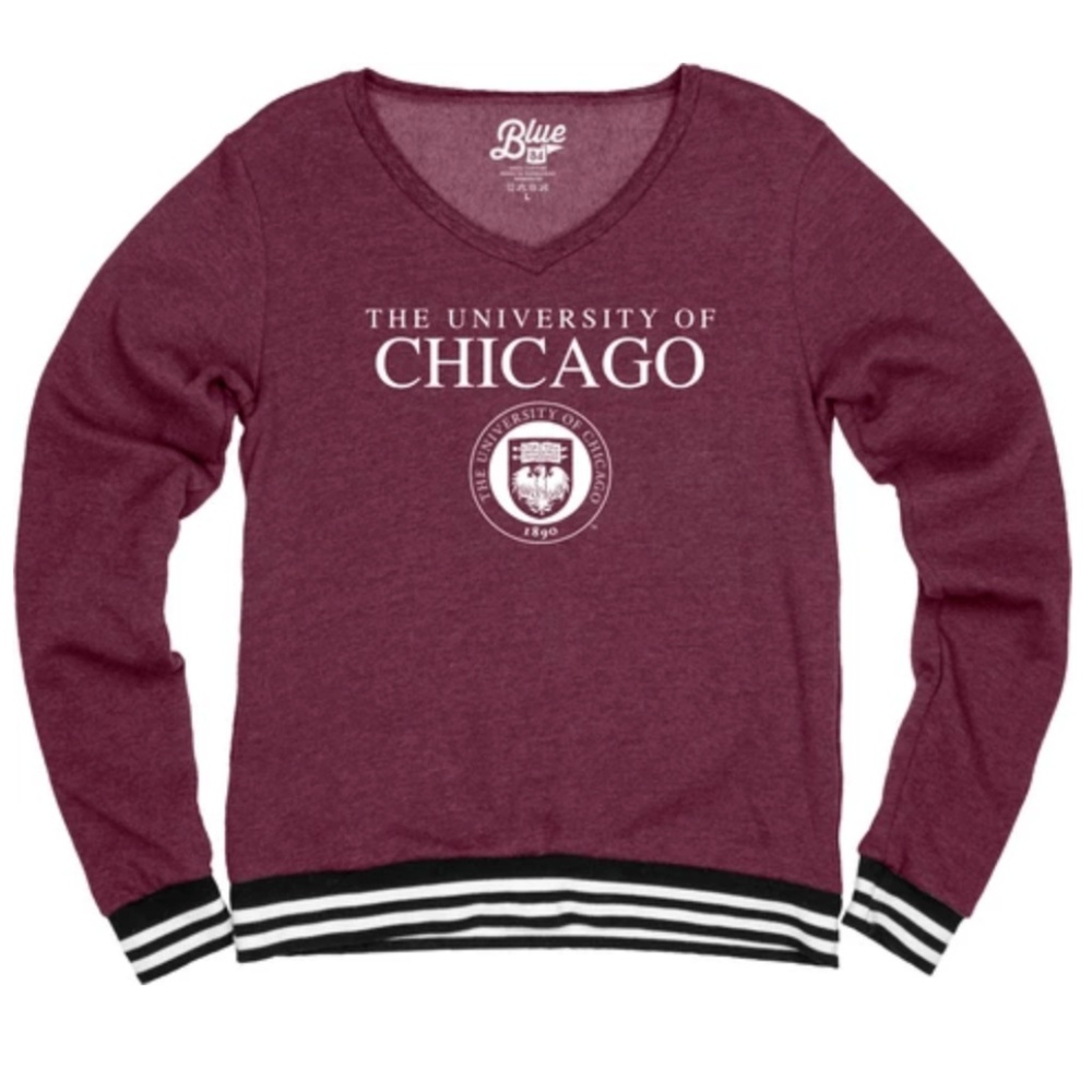 University of Chicago Fleece VNeck Varsity Sweater